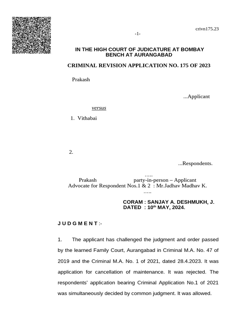Bombay High Court Judgment May 10 | PDF | Truth | Justice