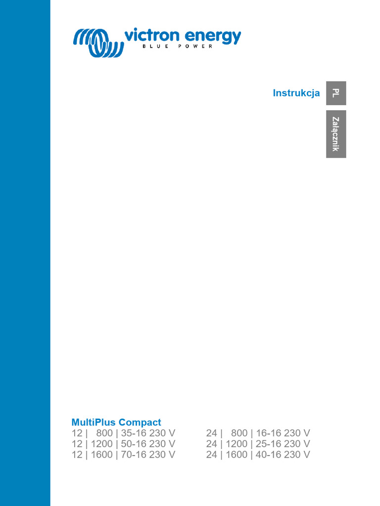 Instrukcja Obslugi MultiPlus Compact 12V 24V 800VA 1200VA 1600VA 16A ...