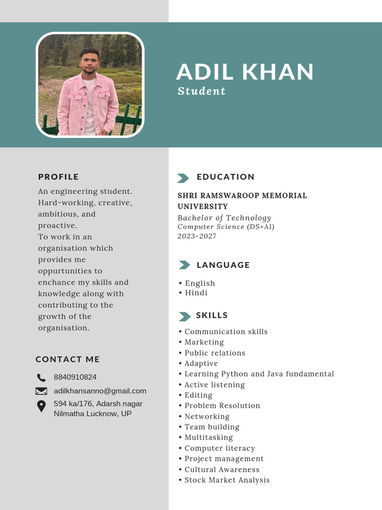Engineering Student Profile: Skills & Goals | PDF