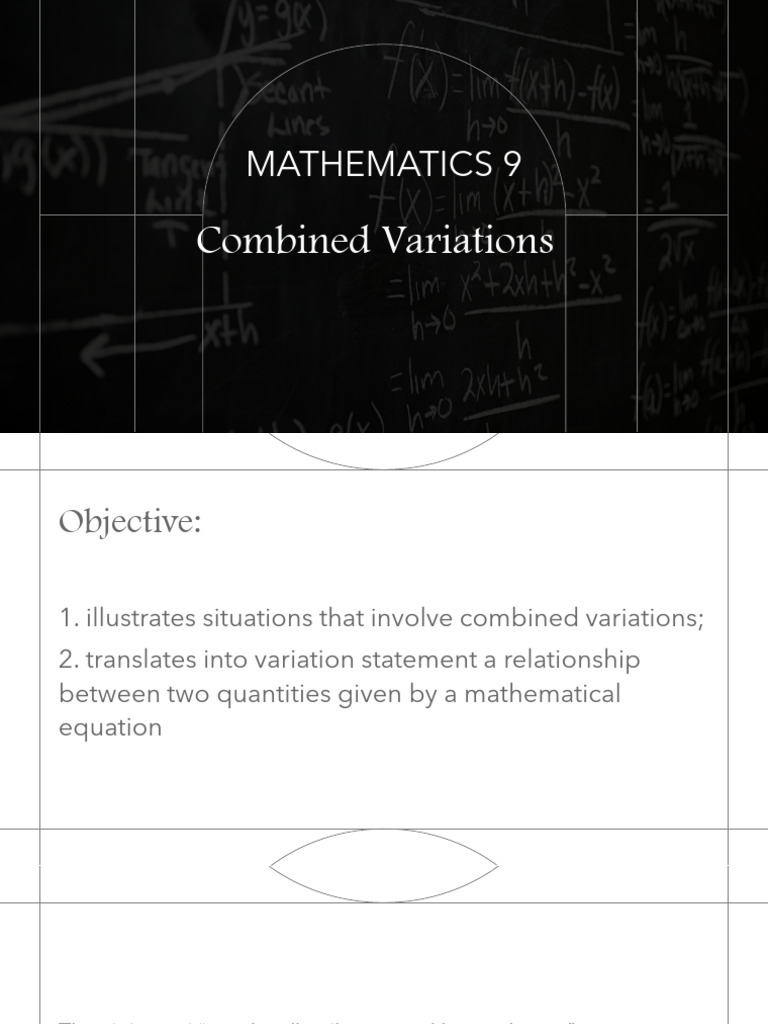 Combined Variations in Math 9 | PDF