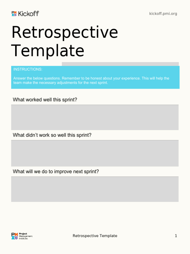 6 - Kickoff Retrospective Template | PDF