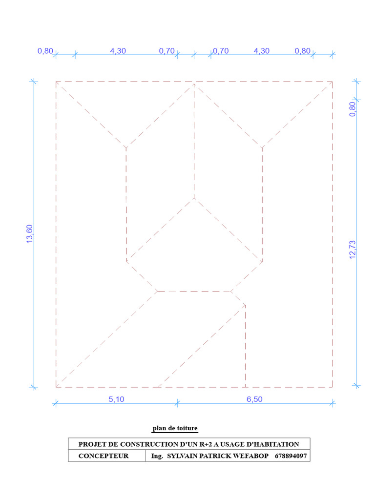 Plan de toiture pour projet R+2 | PDF