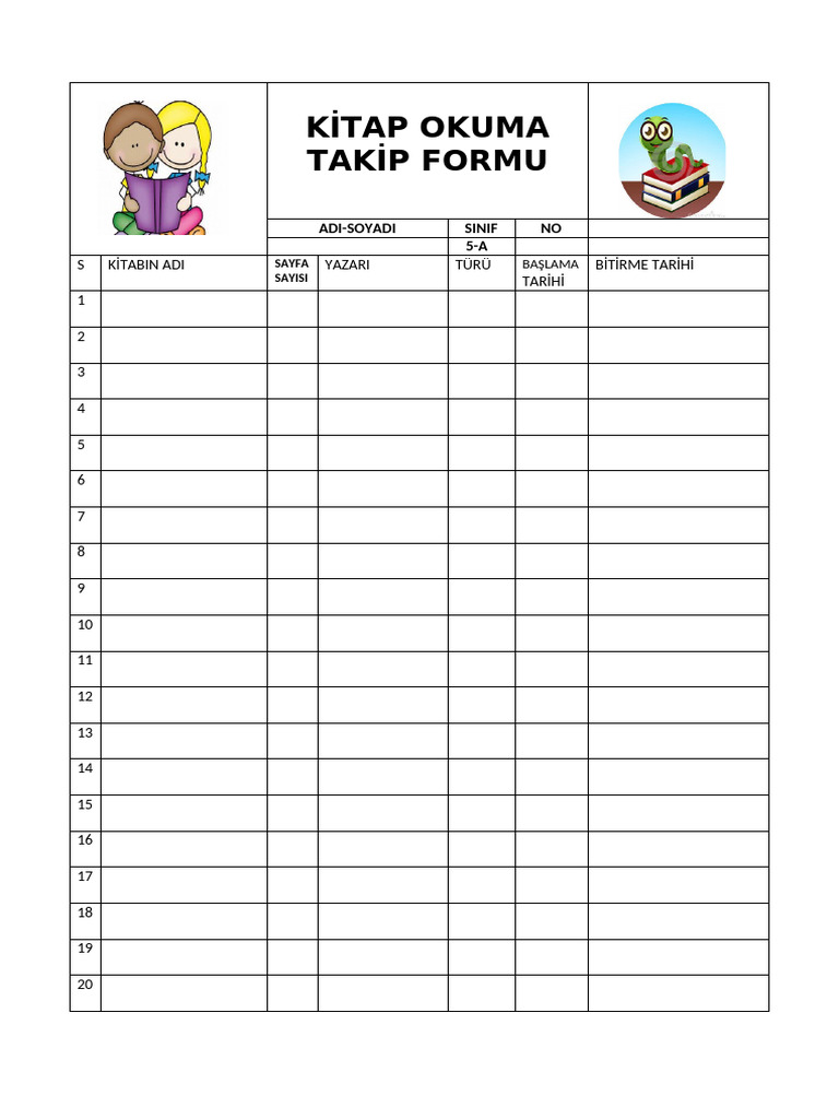 Kitap Takip Listesi | PDF