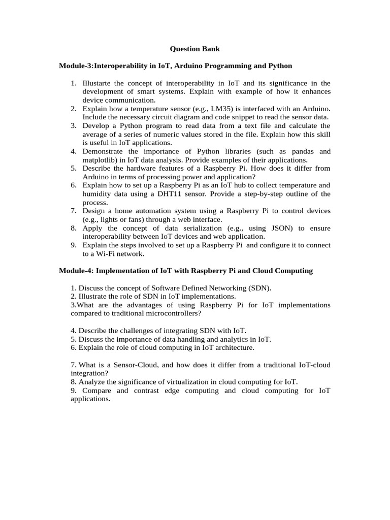 Question Bank_Module 3 & 4 | PDF