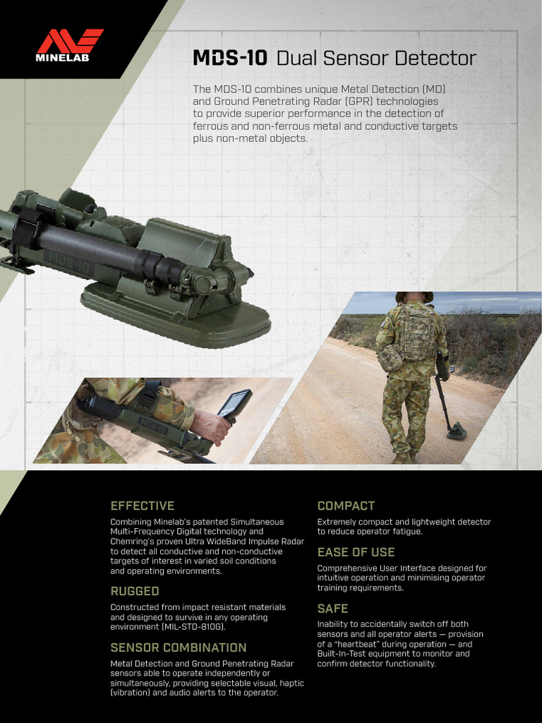 MDS-10 Dual Sensor Detection System | PDF | Metal Detector | Radar