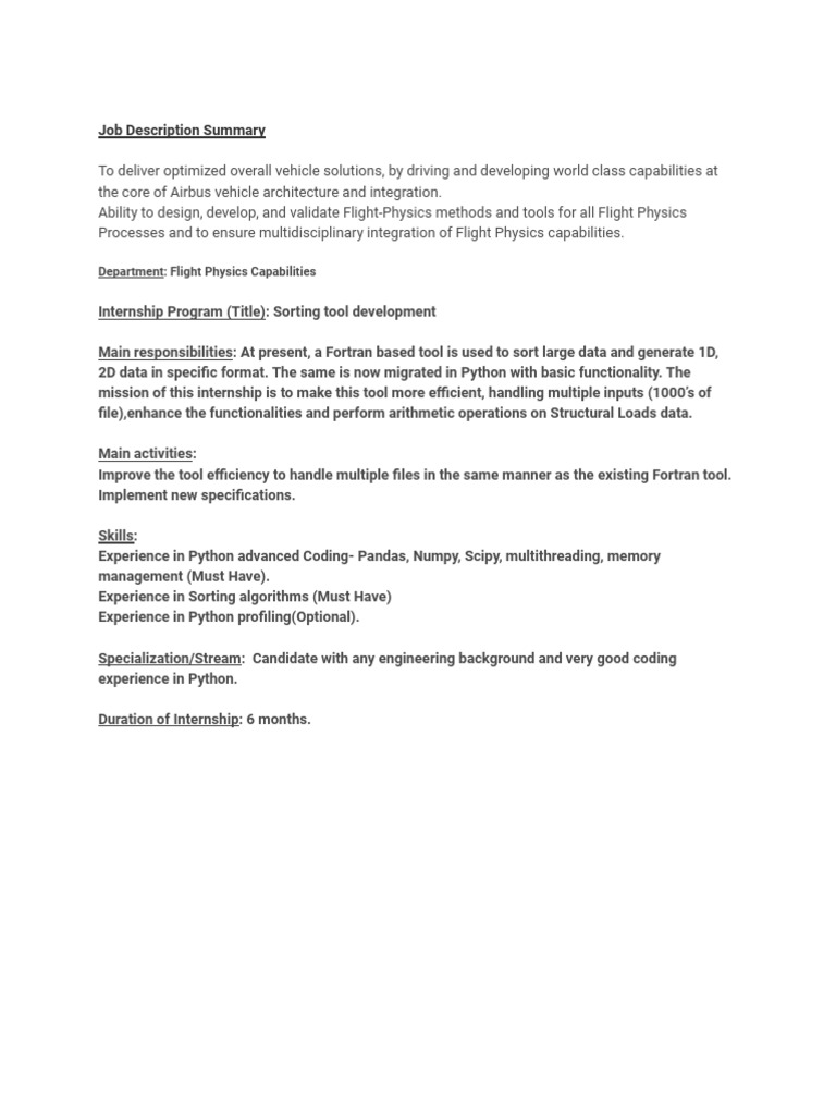 Python Internship: Flight Physics Tool Development | PDF | Python ...