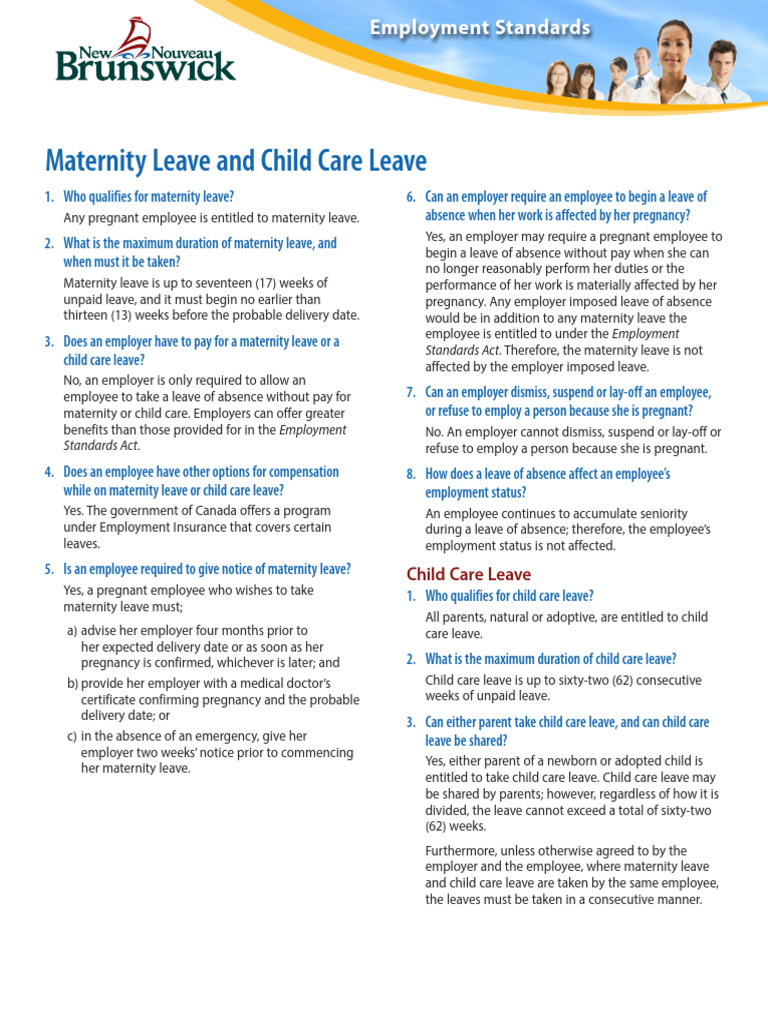 Maternity and Child Care Leave Guidelines | PDF | Parental Leave ...