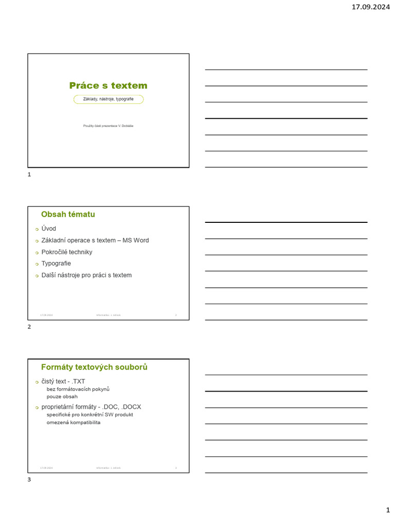 Prace s Textem | PDF