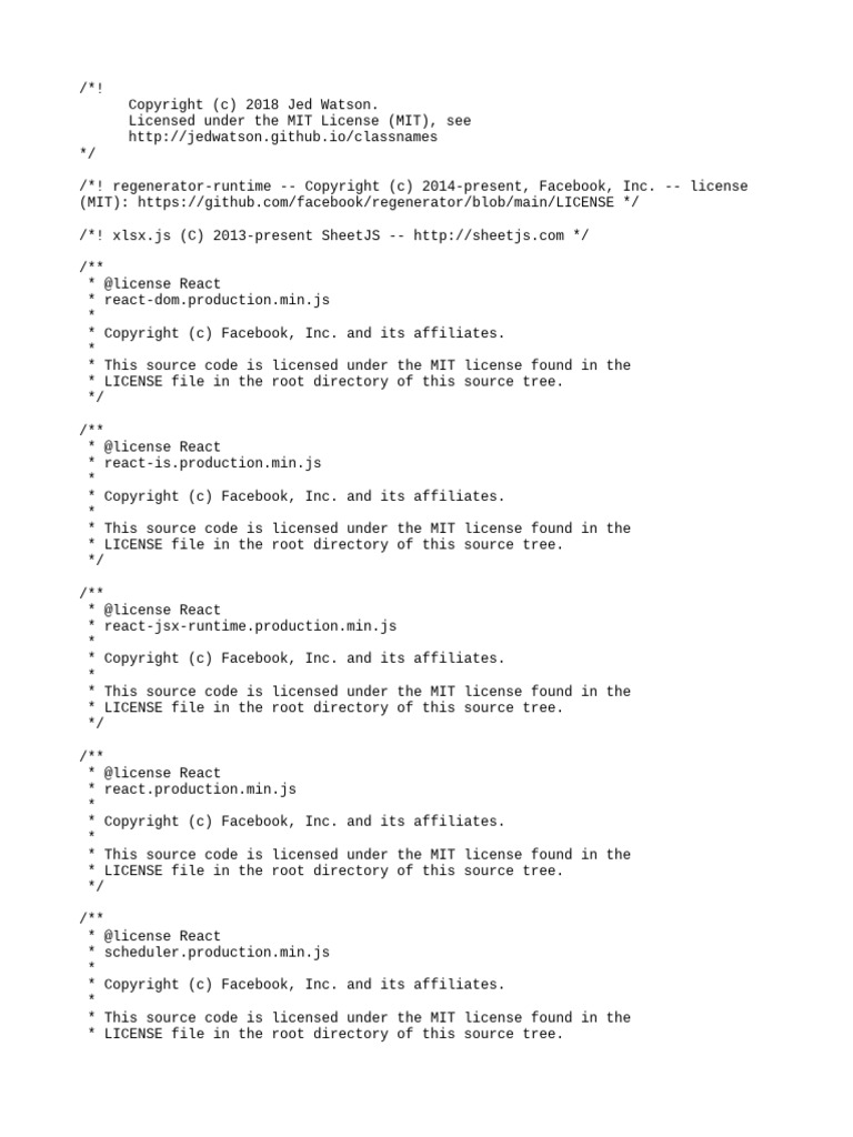 Main 2805351b Js LICENSE | PDF | Source Code | Software Engineering