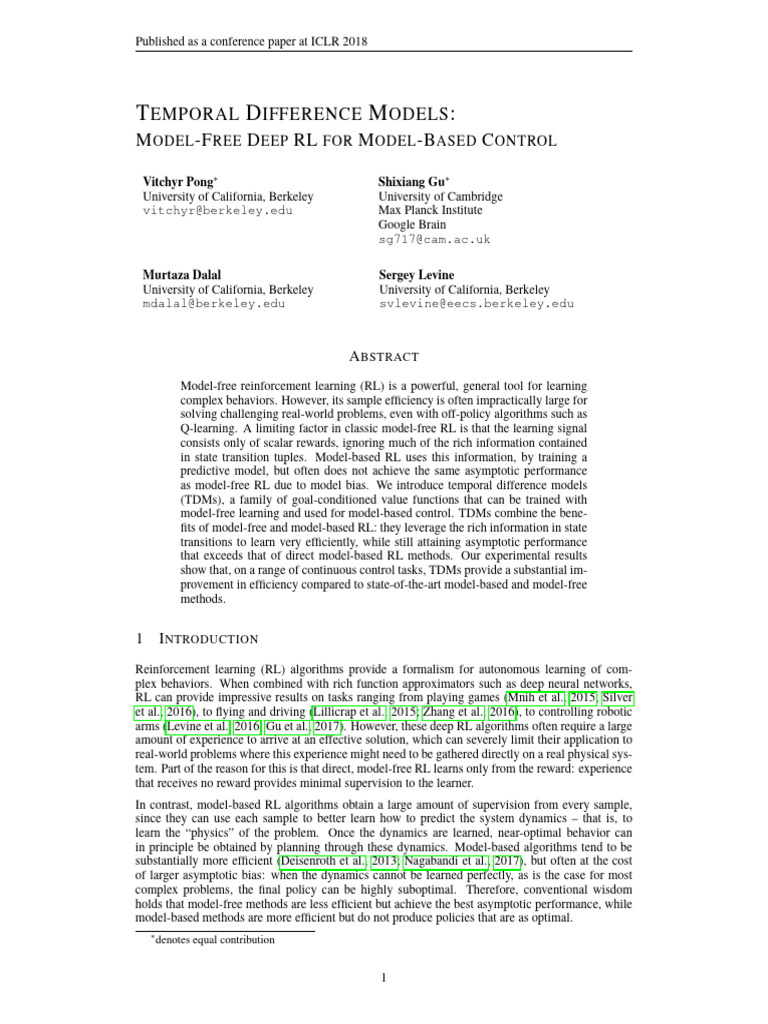 Temporal Difference Models in RL | PDF | Cognition | Applied Mathematics