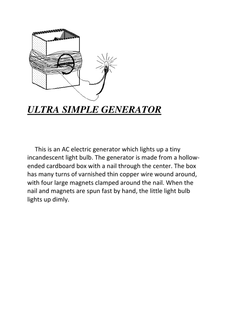 Ultra Simple Generator | PDF | Wire | Electric Generator