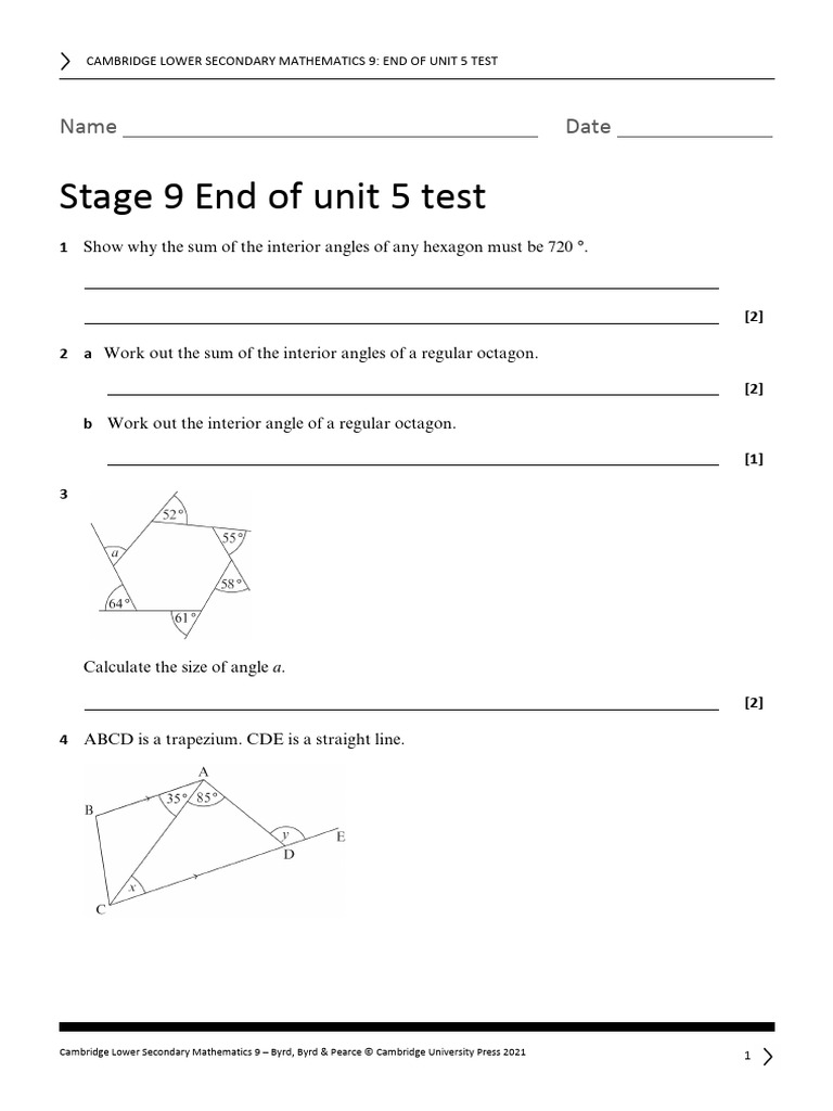 Unit 5 Trigonometry Test Answers | PDF | Rectangle | Triangle