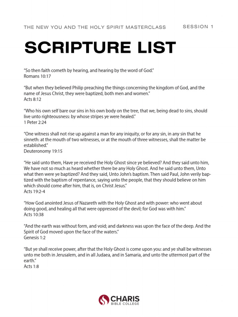 MC ScriptureList Session 1-20250124 | PDF