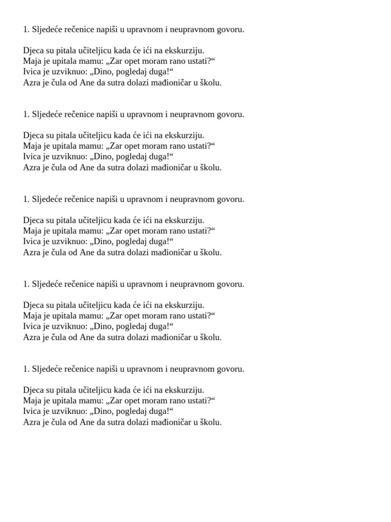 Zadaća-Upravni I Neupravni Govor | PDF