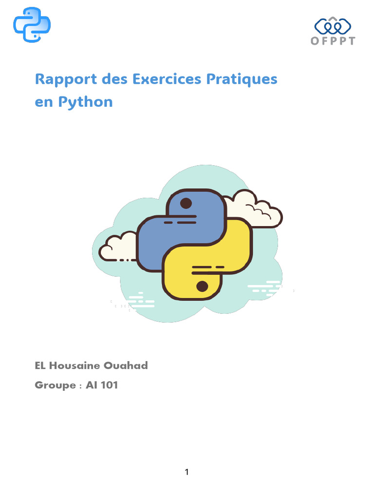 Rapport sur les Exercices Python AI 101 | PDF | Structure de contrôle | Pi