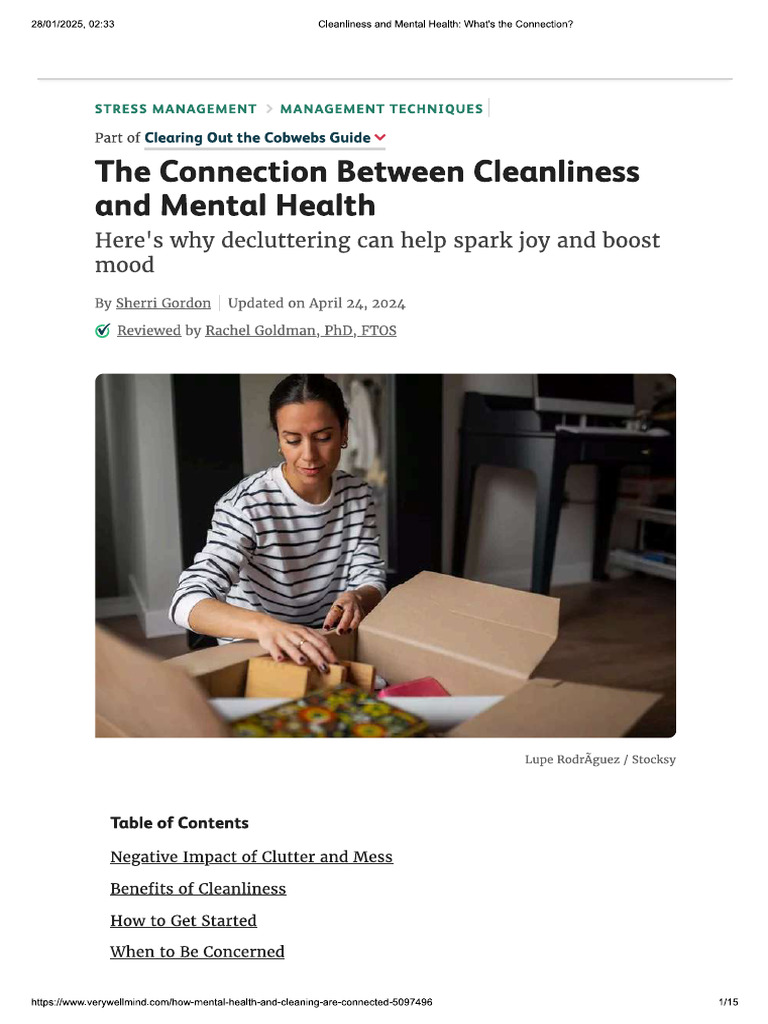 The Connection Between Cleanliness | PDF