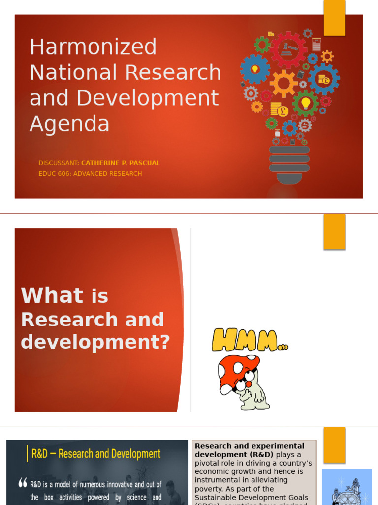 Harmonized National R&D Agenda Overview | PDF | Innovation | Research ...
