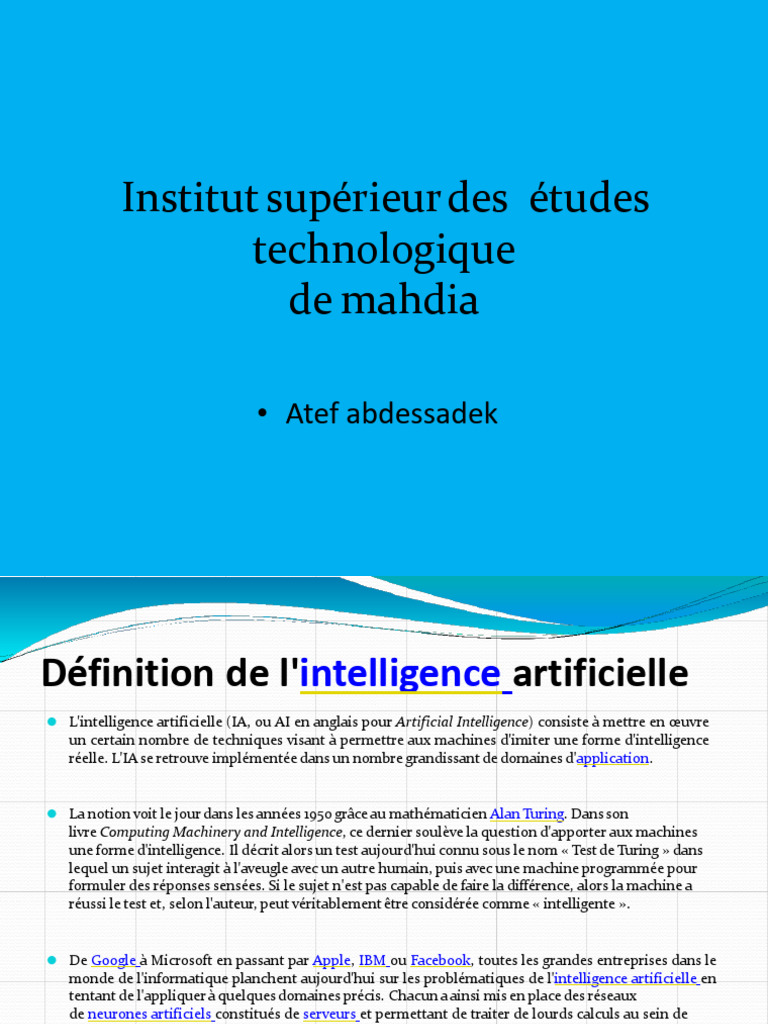 Comprendre l'intelligence artificielle | PDF | Intelligence ...