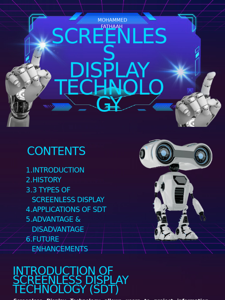 Screenless Display Technology Overview | PDF | Augmented Reality ...