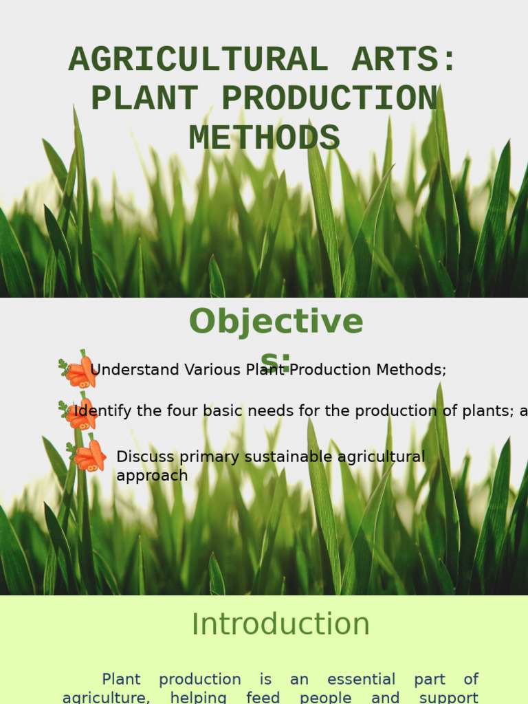 Sustainable Plant Production Methods | PDF | Agriculture | Hydroponics