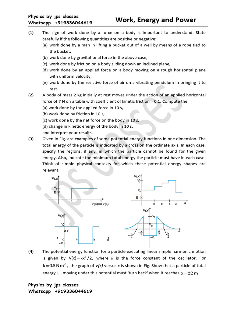 Work, Energy, and Power in Physics | PDF | Force | Collision