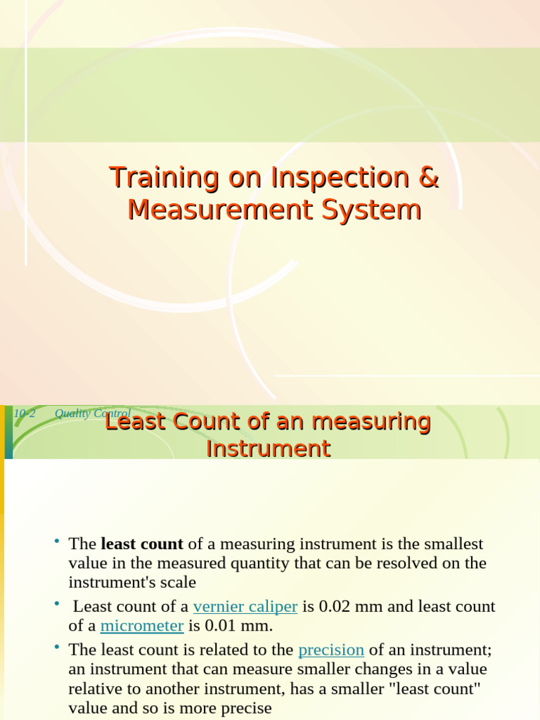Inspection and Measurement Systems | PDF | Measurement | Engineering ...