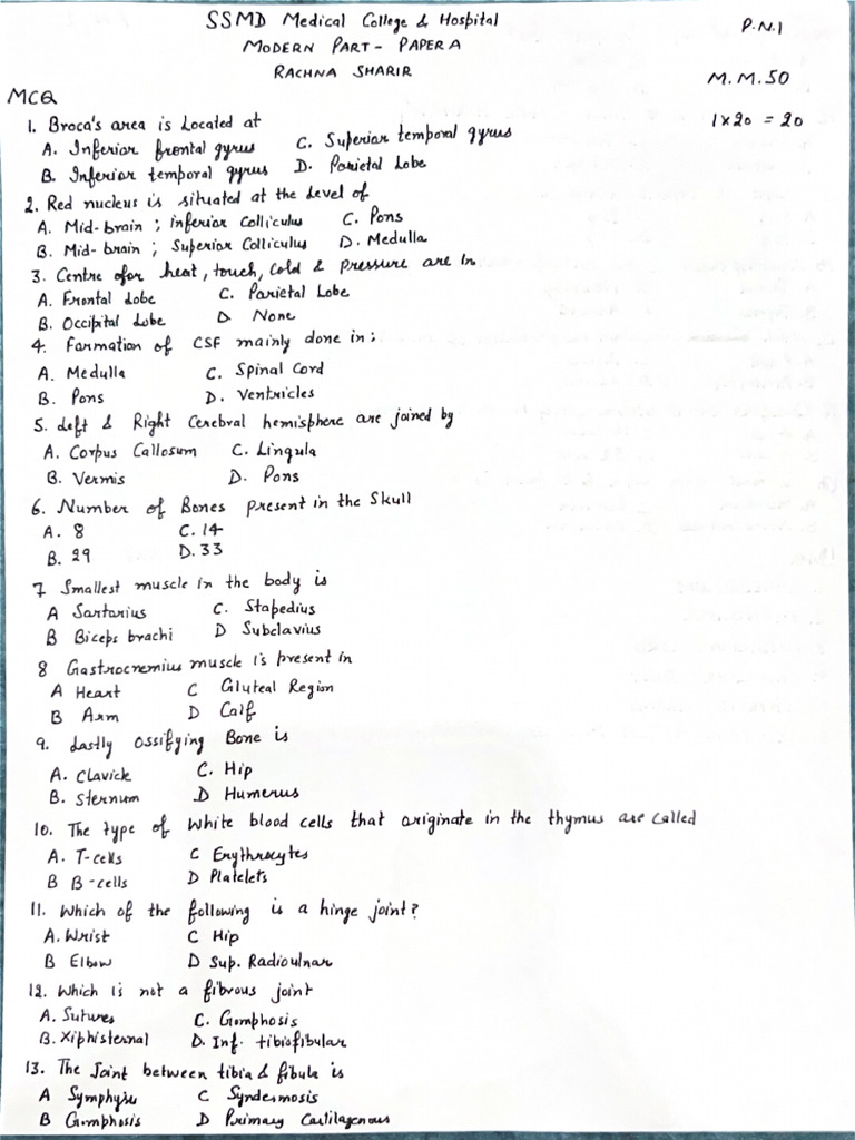 MODERN PART - Paper A With Answer - Key | PDF