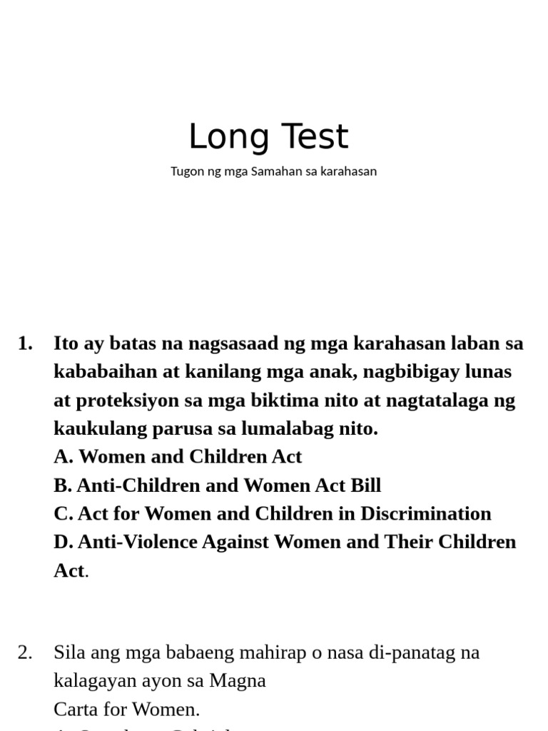 Summative Test in AP10 Tugon NG Samahan Sa Karahasan | PDF