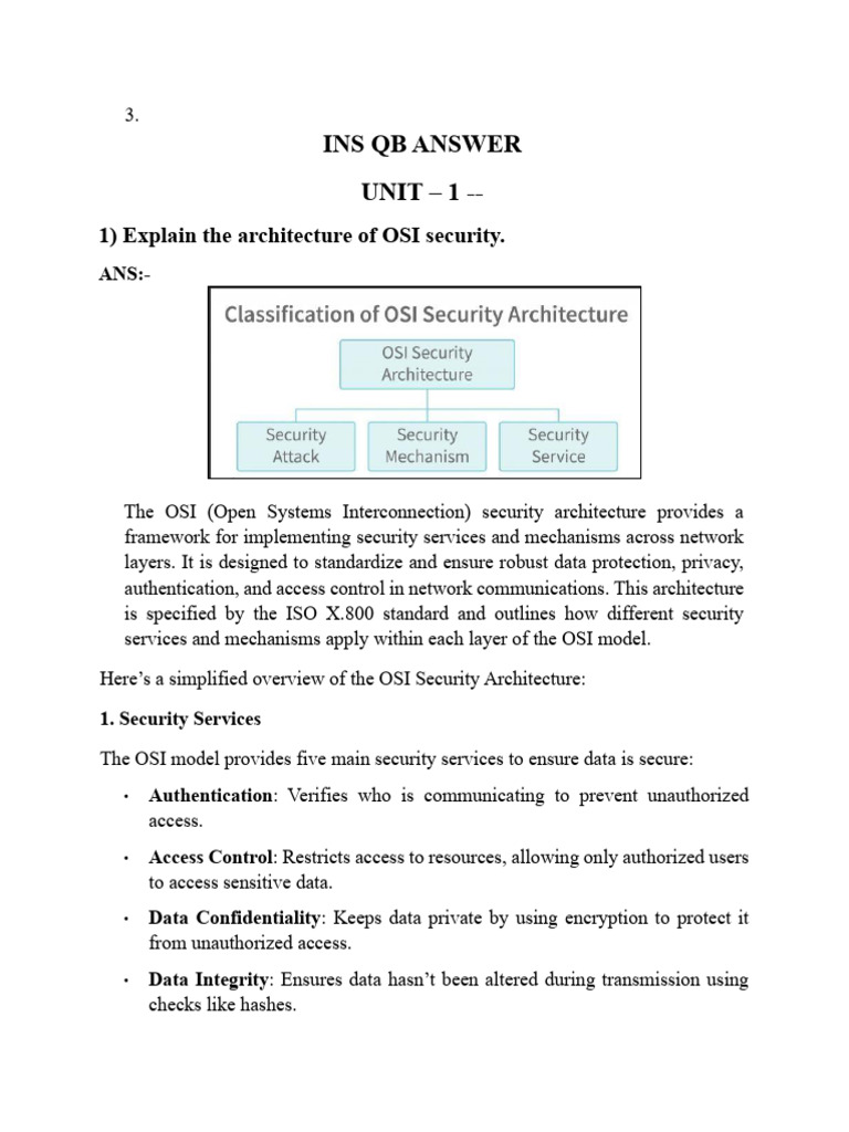 OSI Security Architecture Explained | PDF | Public Key Cryptography ...