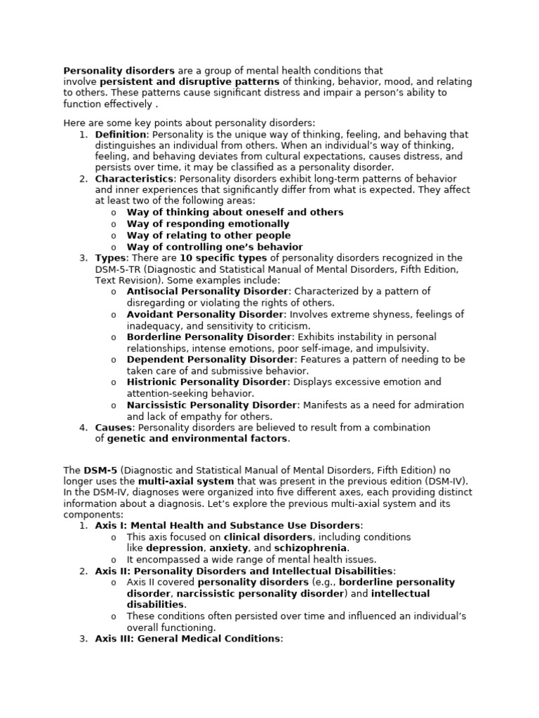 Understanding Personality Disorders Explained | PDF | Personality ...