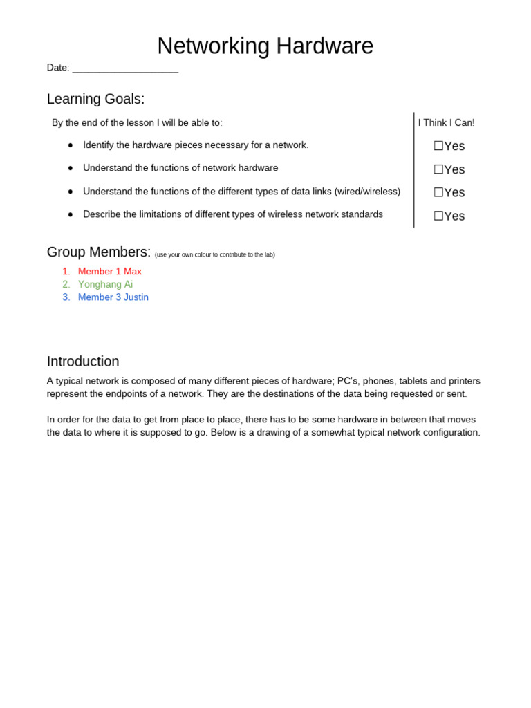 2 - Networking Hardware Labs Cables and Physical | PDF | Computer ...