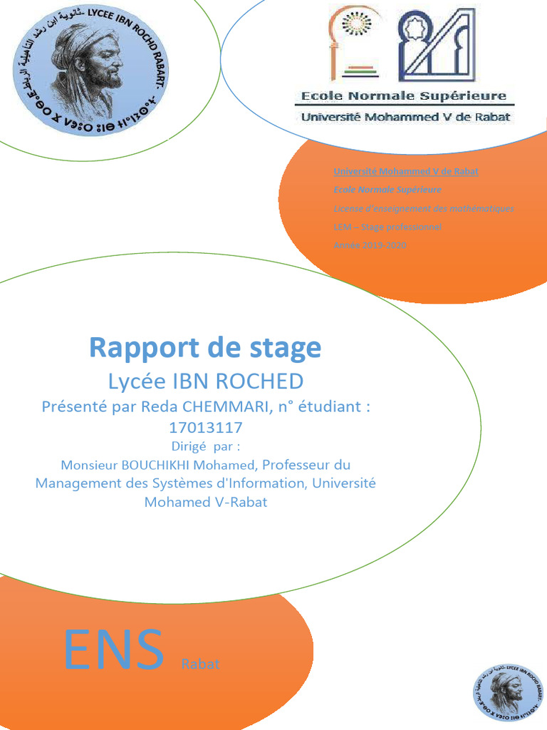 Rapport de stage à l'ENS Rabat | PDF | Pédagogie | Apprentissage