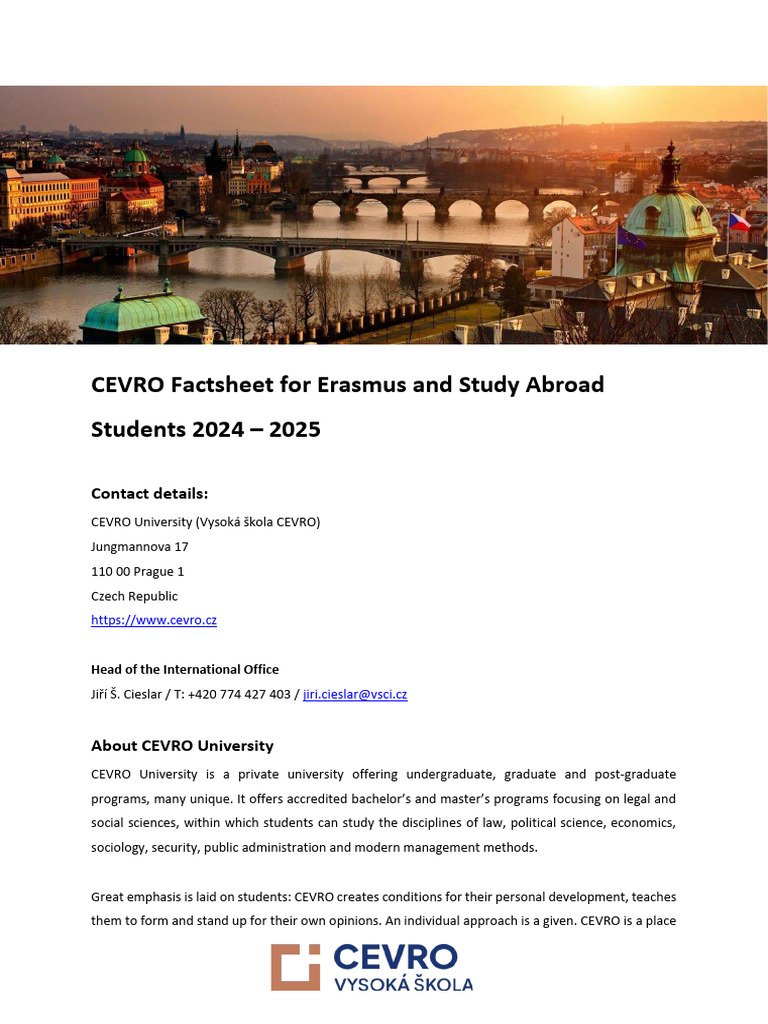 CEVRO Institute | PDF | Postgraduate Education | Political Science
