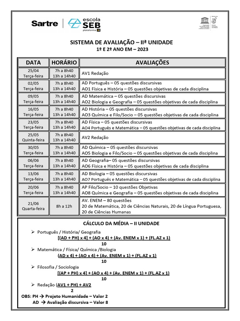 Sistema+Avalia%c3%a7%c3%a3o+Aluno-+2%c2%ba+Bimestre+MONET | PDF ...