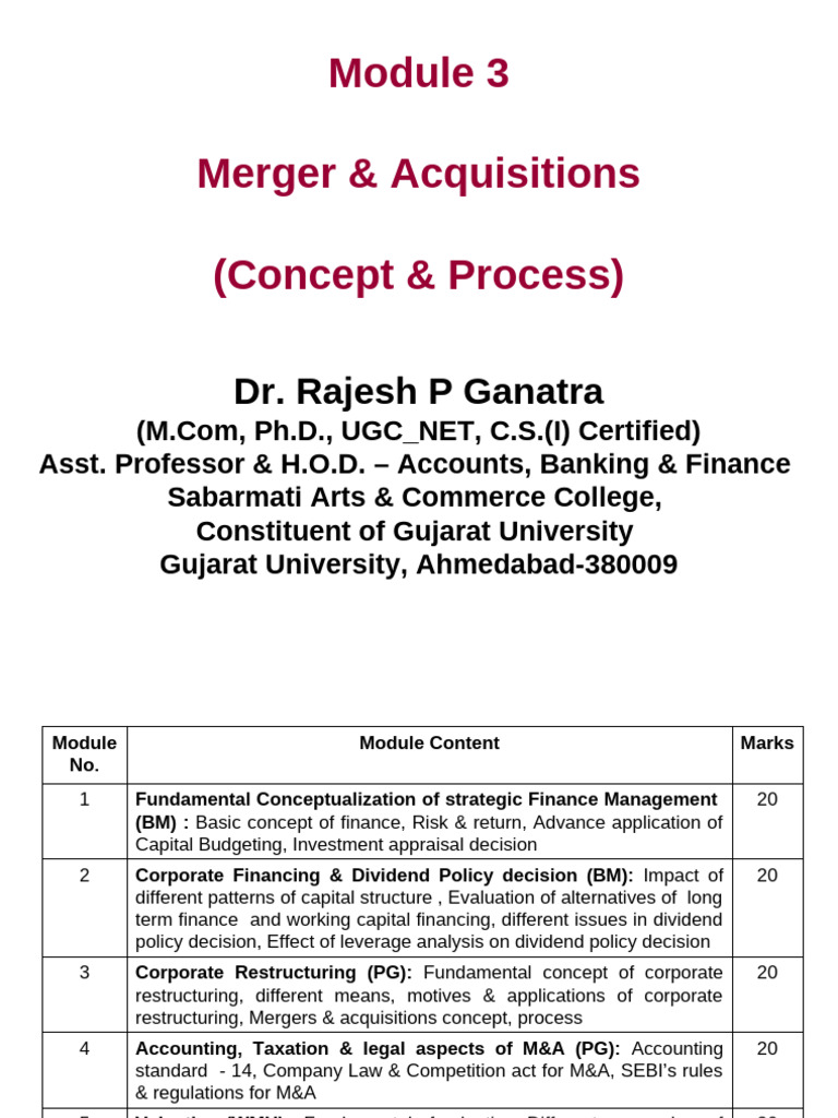 Mergers & Acquisitions: Concepts & Regulations | PDF | Leveraged Buyout ...