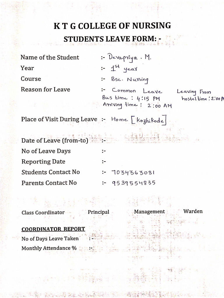 Leave Form | PDF
