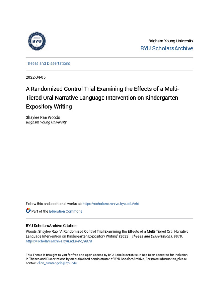 A Randomized Control Trial Examining The Effects of A Multi-Tiere | PDF ...