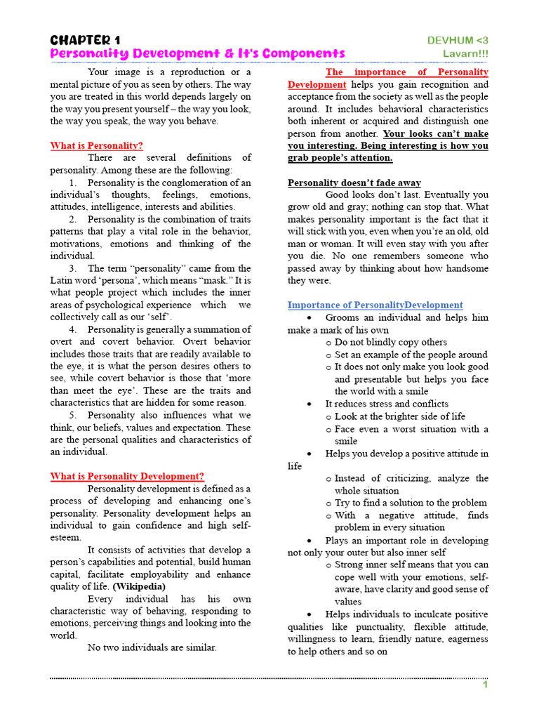 Understanding Personality Development | PDF