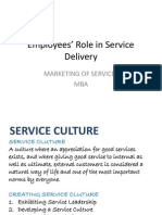 Employees' Role in Service Delivery: Marketing of Services MBA