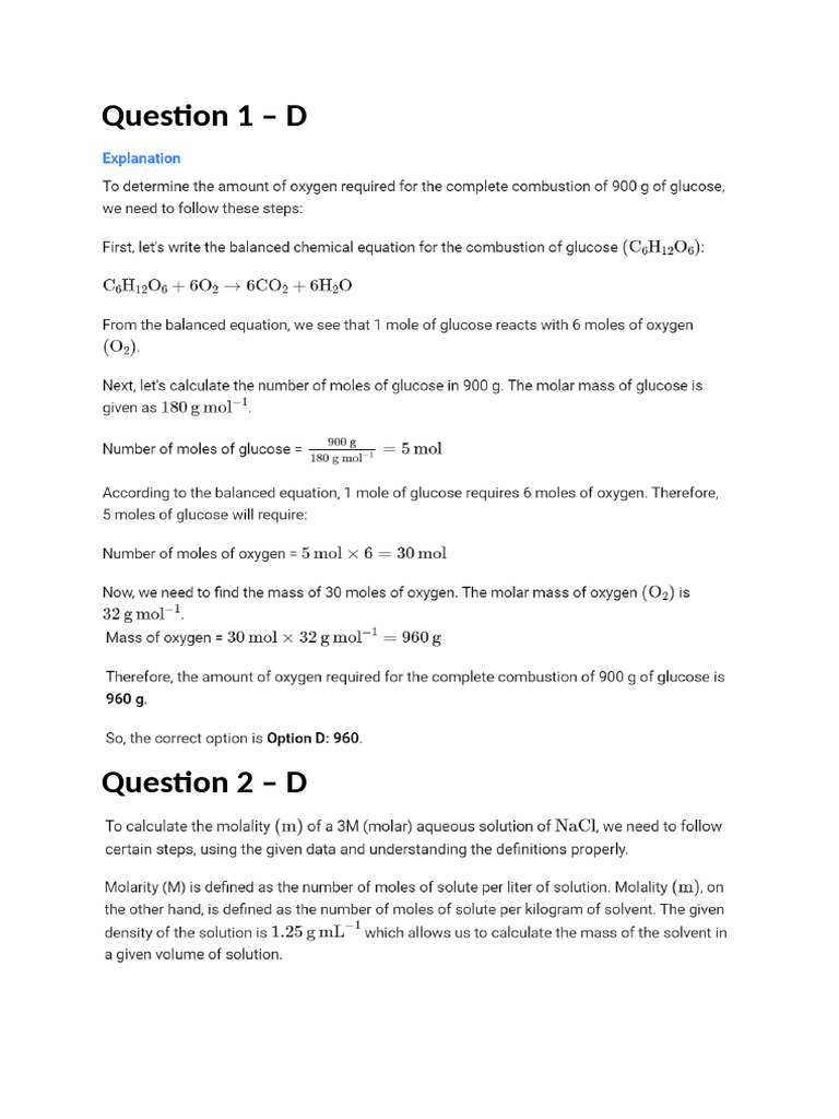 Mole Concept (Solutions) | PDF