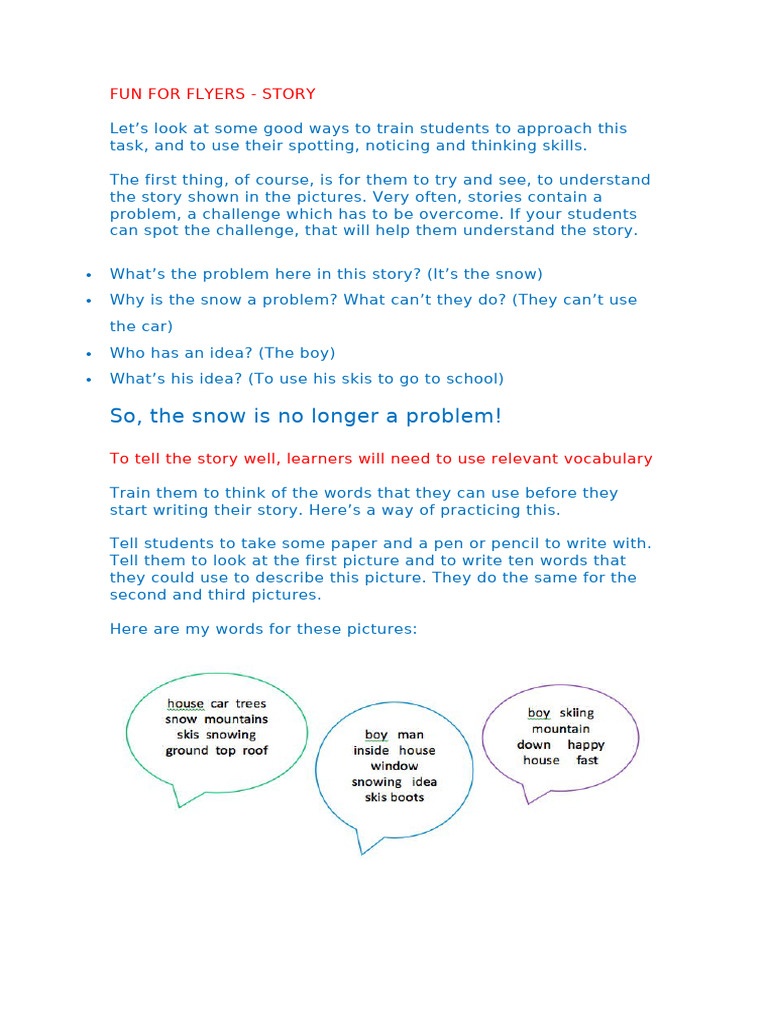Flyers Story Writing Techniques | PDF
