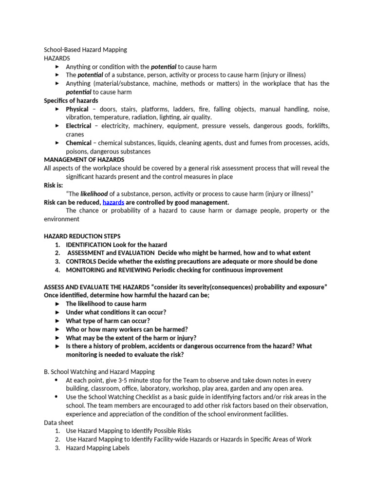 School Hazard Mapping and Management Guide | PDF | Hazards | Risk