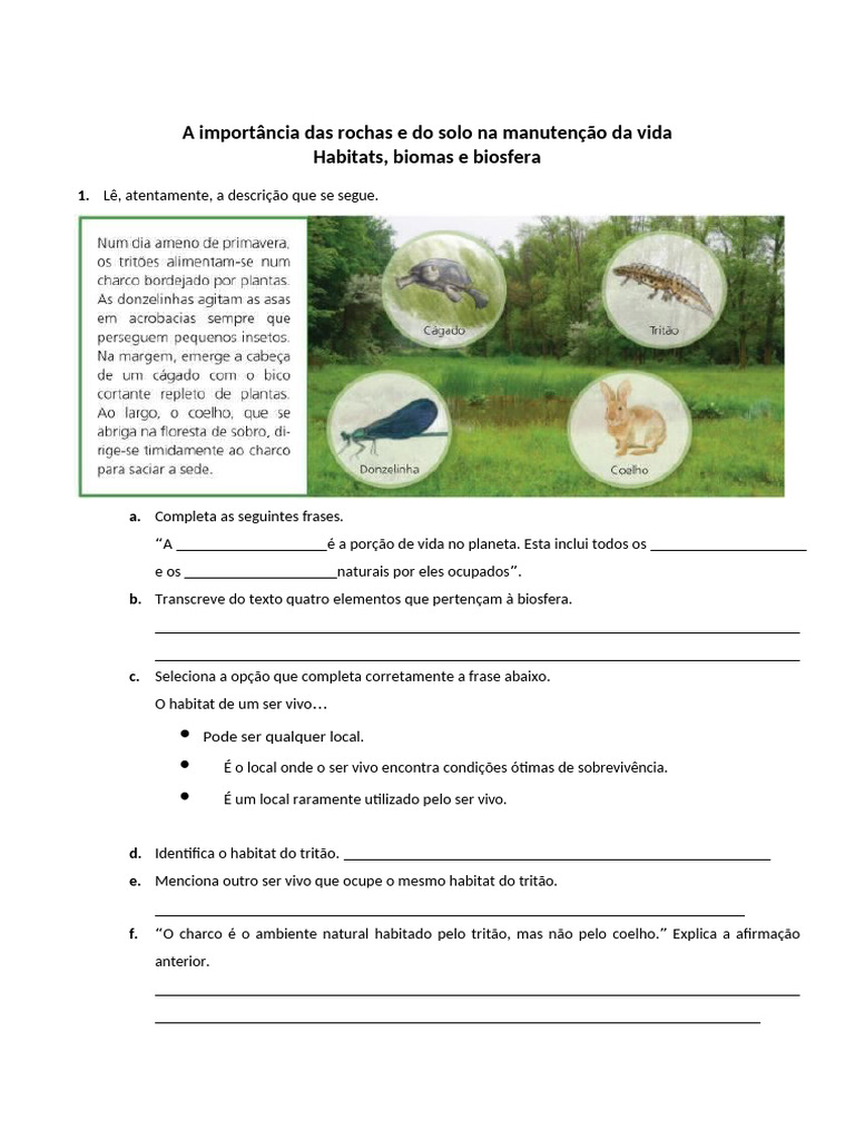 A Vida na Biosfera: Habitats e Espécies | PDF | Habitat | Vida