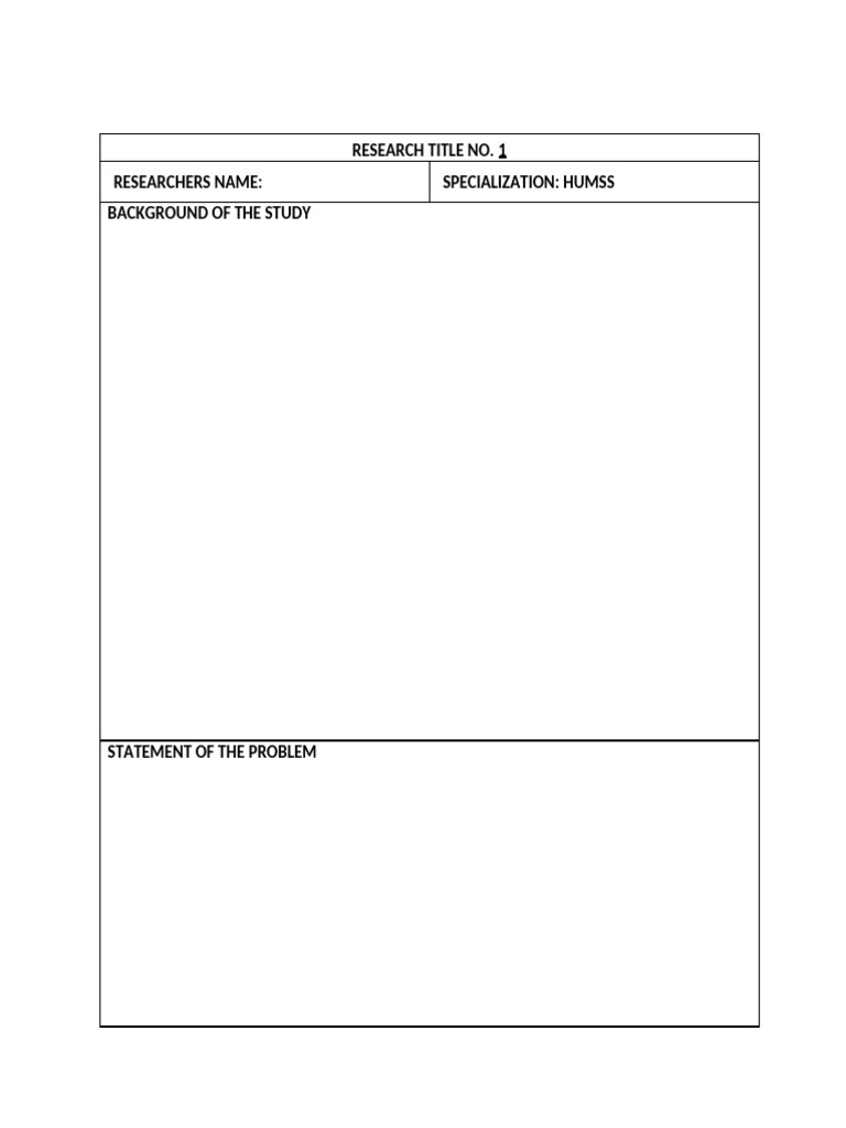 HUMSS Research Study Overview | PDF