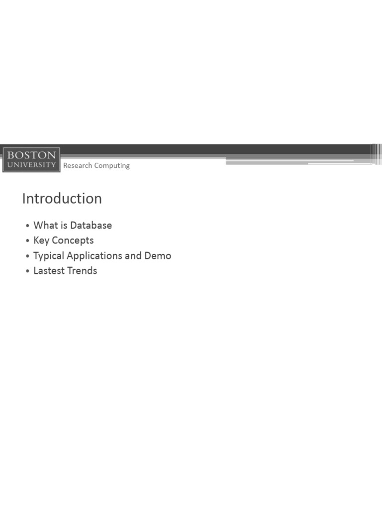 Overview of Research Computing Databases | PDF