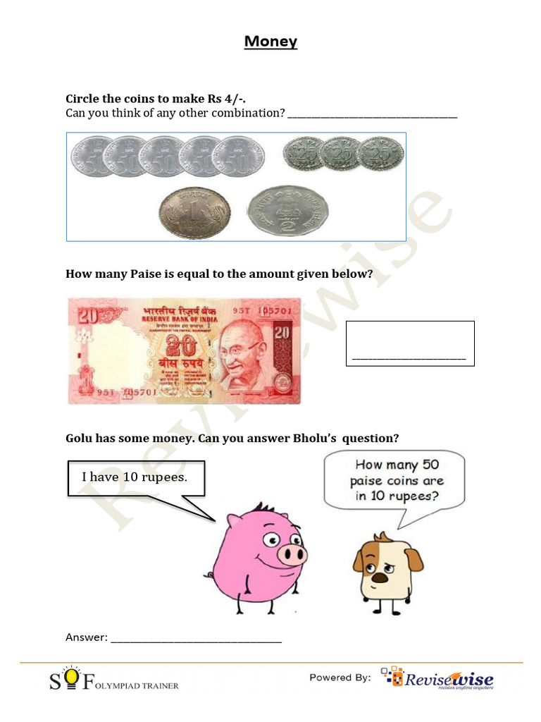 Money Combinations and Conversions | PDF