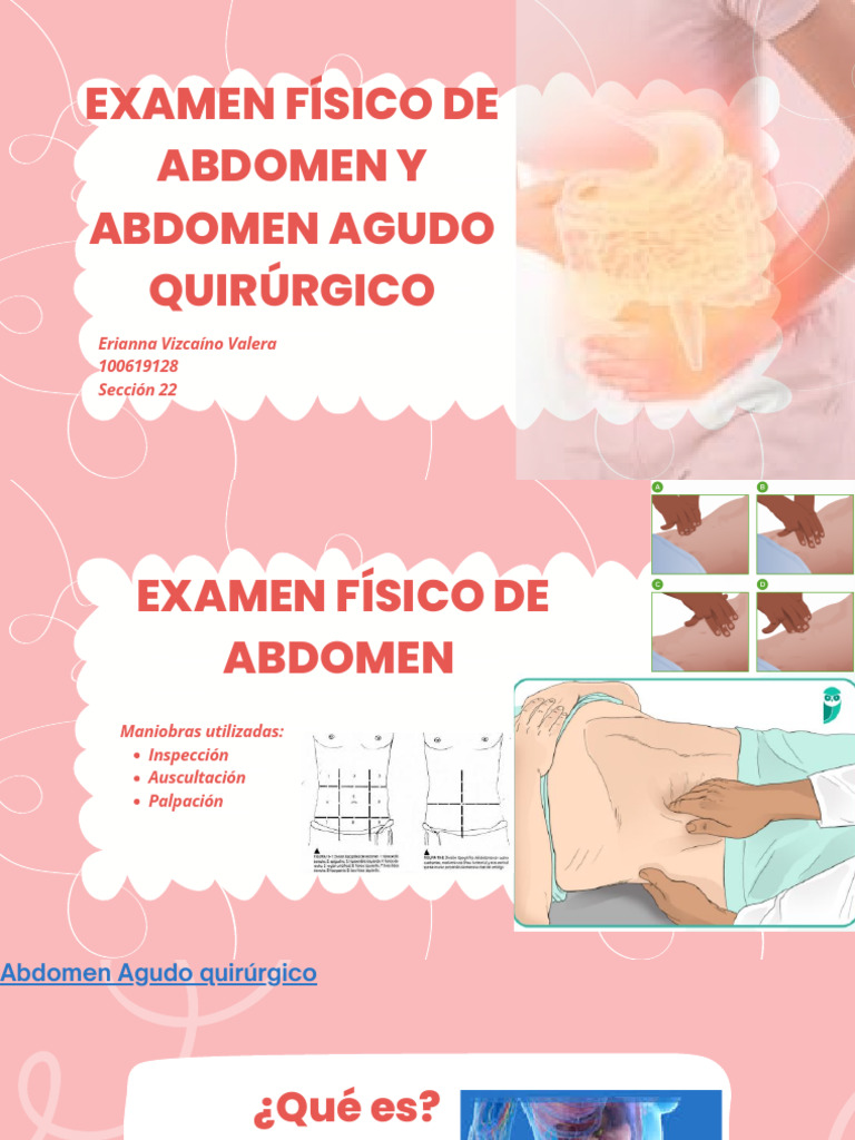 Examen Físico del Abdomen Agudo Quirúrgico | PDF | Abdomen | Dolor