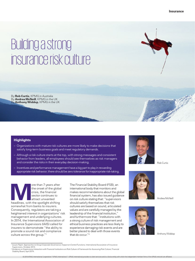 Building a Strong Insurance Risk Culture | PDF | Risk | Insurance