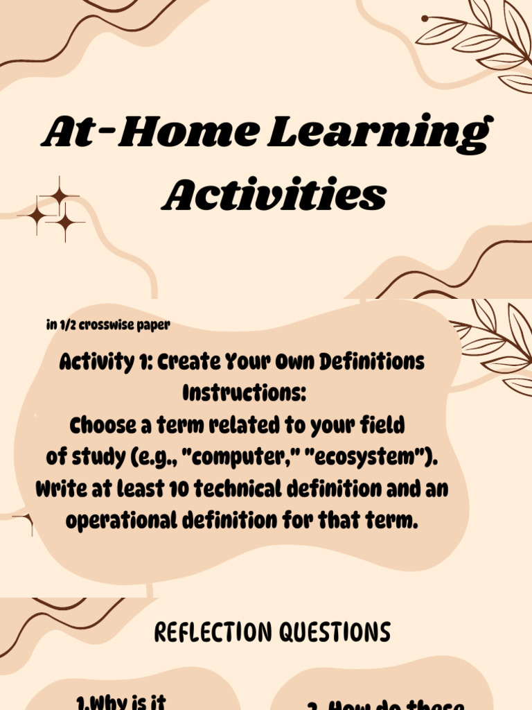 Student Learning Activities | PDF