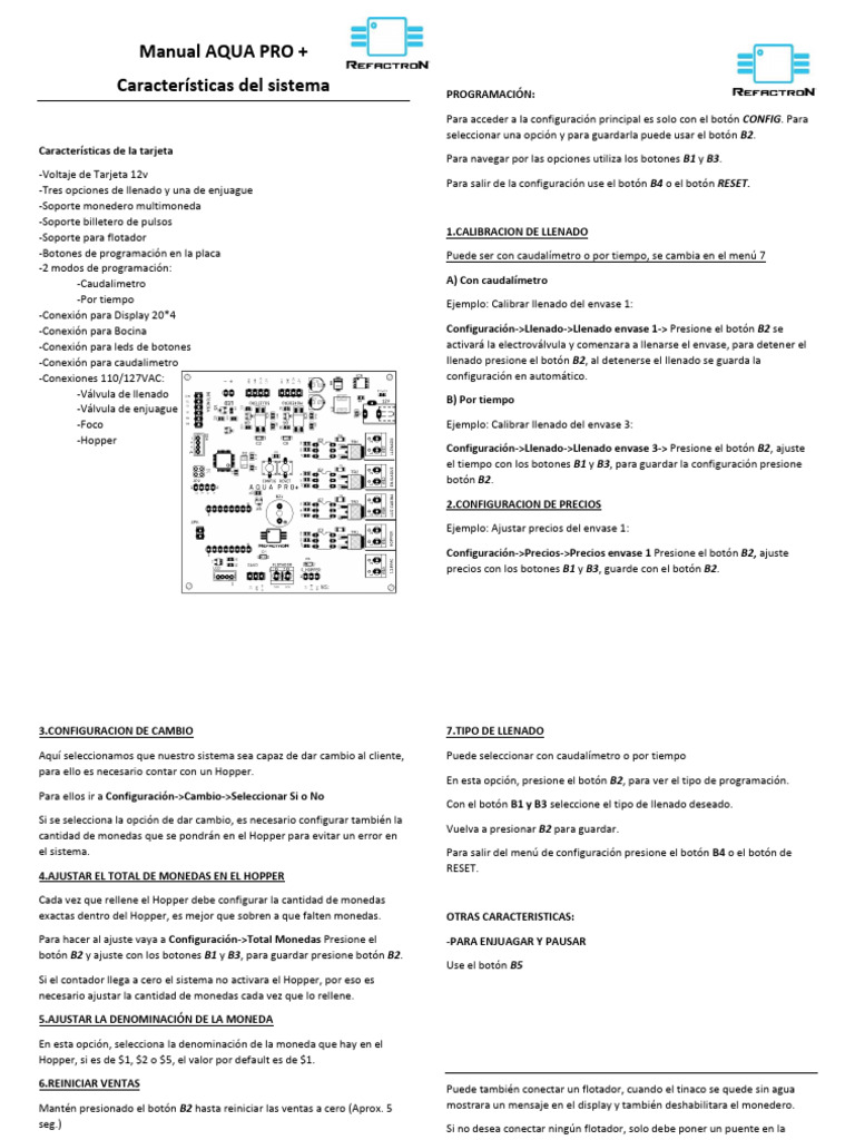 Manual de Configuración AQUA PRO+ | PDF | Informática